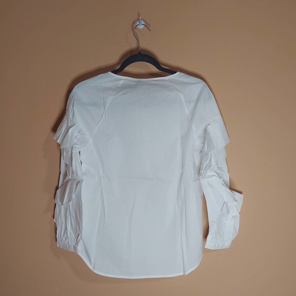 NWT 7 For All Mankind Ruffle Sleeve Blouse - Picture 4 of 9
